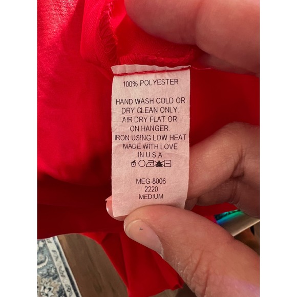 Meghan Los Angeles Size Medium Red Jasmine Wrap V-Neck Cap Sleeve Long Dress - Picture 5 of 5